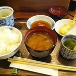 司 - 天ぷら上定食のセットに海老天