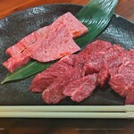焼肉ホルモン ささ舟 - 牛赤身ハラミ(タレ)×2・黒毛和牛特選ロース(タレ)