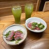 しずおか魚市場直営店 - 料理写真:金目鯛とカンパチの盛り合わせ・南まぐろすき身