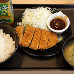 松のや - 料理写真:（フェアメニュー）味噌ロースかつ定食（特茶付）