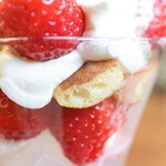 みやけ 旧鴻池邸表屋 - いちごパフェのカットパンケーキ '15 3月中旬