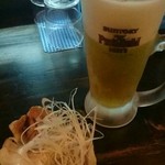 ラーメン海鳴 - ビールで乾杯