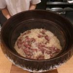 神保町 傳 - 27年5月　ホタルイカと新生姜の炊込み御飯