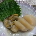 鮮魚食堂 かわしま - ホタテ貝刺身：Ｍサイズ（200円税込）