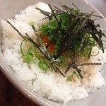 ジョニーのからあげ - 玉子！醤油！ネギ！のり！うまい！
