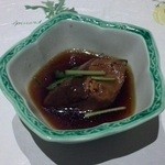 はす家 - お通し（ぶりと茄子のオランダ煮）・茄子は撮影前に食べちゃいました＾＾；