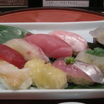 Sushi Dokoro Gempei - おまかせ10貫が一度に出てきます