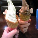 北菓楼 - ホワイトチョコ＆サマナチョコレートソフトクリーム