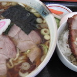 白河ラーメン みちのく - 白河ラーメン+ミニチャーシュー丼　セット　850円