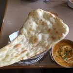 Indian Restaurant D SAGARMATHA - 201505  サガルマータ ★ディナーセット（チキンカレー・激辛・1050円）★ナン＆チキンカレー