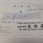 お酒・お惣菜・和食 竜田屋 - H.27.4.30.夜 領収証