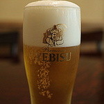 Teuchi Soba Kurumaya - YEBISU生ビール（キンキンで天使飛びまくり）