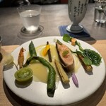 山形座 瀧波 - 時知らず　初夏の野菜　つねさんのセージ