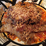 麻辣王火鍋 - いつも頼むハチノスと牛肉の和え物