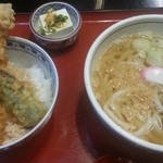 うどん市 - 市天丼セット（850円）