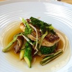 ブルガリ イル・リストランテ ルカ・ファンティン - 平目とキノコのソース★
      
      野菜の焼き色がきれいで香ばしい！