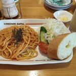珈琲所コメダ珈琲店 - めんたいクリームパスタ950円＋アイスオーレ580円
