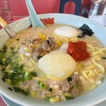 山岡家 - 料理写真:プレミアム塩豚骨ラーメン/コロチャー6個/コーン マイカスタム後 2026/7/14