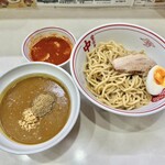 蒙古タンメン中本 - 料理写真:濃厚カレーつけ麺、プチ冷し味噌スープ