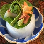 一水荘 - ニンジンの蝶と刺身