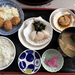 もりや商店 - 3種のホタテ定食（1900円）
