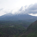 やまかの湯 - 御嶽山まだ雪がある。