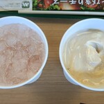 モスバーガー - 白桃ソーダ with 国産白桃&レモンソースM、コーヒーシェイクM