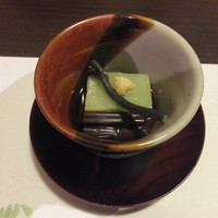 銀座方舟  大吟醸しずく店 - 長蕨のお浸し 雲雀豆富 美味出汁