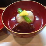 季節料理　なかしま - 水いかとえんどう　しんじょう椀