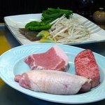 博多鉄板 じゅん - ３人で牛・鳥・ポークを注文し分けました