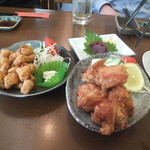立ち飲み処ここ - 唐揚げも出ました(2015.5.4)