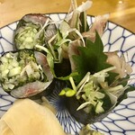 品川うお宿  - 鰯と大葉のり巻き680円