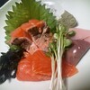 醒井楼 - 料理写真:ニジマス刺身　タタキ　肝　白子