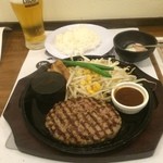 春 - 肉食堂ハンバーグ150ｇ、温玉トッピング（2014, 12）