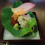 魚菜おお田 - お造り（鮪・鱧炙り）　とても美味しい