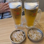 餃子のかっちゃん - 生ビールとお通し