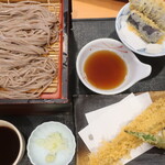 藍屋 - 料理写真:せいろそば(2枚)+活き〆一本穴子+なす
