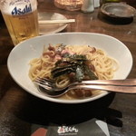 ぴえもん - 和風きの子とベーコンのパスタ＆生ビール2015.4.30