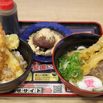 資さんうどん - 料理写真:資さん選べるしあわせセット(ミニ肉ごぼ天うどん、ミニ海老天丼、ミニきなこぼた餅)