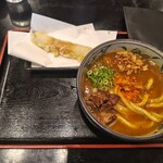 本打麺刃 - 料理写真:冷やしカレーうどん＋鯛竹輪天