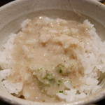 豚しゃぶしゃぶ・炭火焼 座和めき - ご飯にじねんじょとろろをかけて