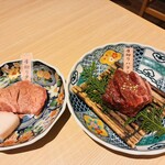 精肉卸問屋直営焼肉店 牛次郎 - 厚切りタン（ハーフ）厚切りハラミ（ハーフ）