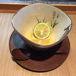 しのはら - たまご豆腐　唐津の黒雲丹　羽幌ボタンエビ