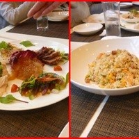施家菜 - 前菜５種（軟芯ピータン、蒸し鳥、くらげの頭、鮑の中華刺身、広東風チャーシュー）子供用炒飯