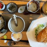 自然薯食処 と川 - 麦とろアジフライ膳