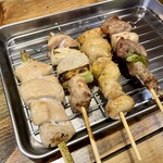 やきとり にしだ場 - 料理写真:「せせり・ねぎま・ぼんじり・かしらねぎま」