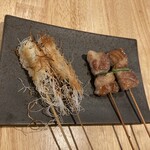 鉄板串料理 まさき - カニに春雨みたいなのが巻き付いたやつ、凄い美味しい松阪豚