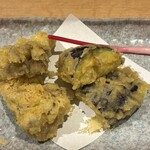 居酒屋花火 - 舞茸とナスの天ぷら