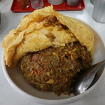 ごきげんラーメン - カレーオムチャーハン大盛