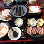 味の民芸 - 料理写真:牛タン定食 うどん大盛 お代わりとろろ